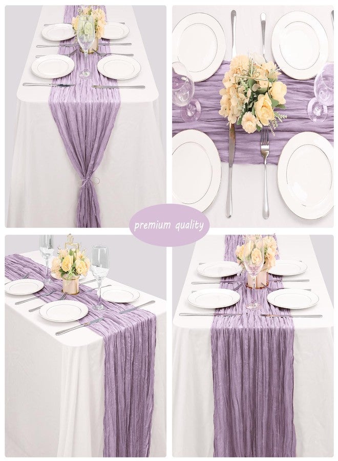 Fivenl 12 Pack 10Ft Cheesecloth Table Runner 35x120 Inch Boho Gauze Table Runner Cheese Cloth Long Table Runner Romantic Table Runner for Wedding Bridal Shower Birthday Party Table Decor (Light Purple) - Image 5