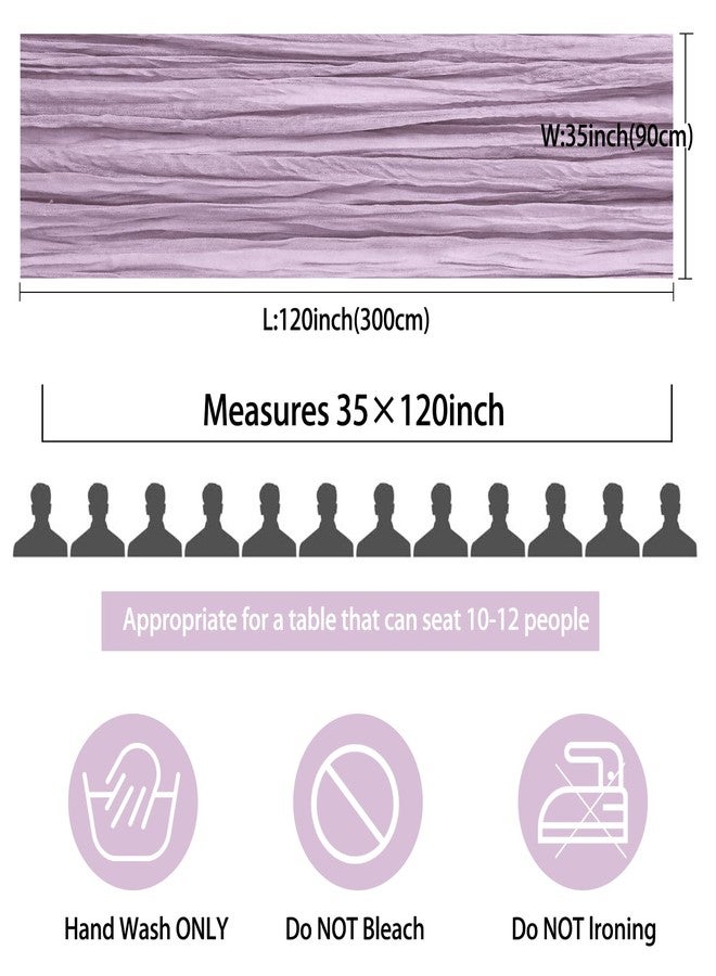 Fivenl 12 Pack 10Ft Cheesecloth Table Runner 35x120 Inch Boho Gauze Table Runner Cheese Cloth Long Table Runner Romantic Table Runner for Wedding Bridal Shower Birthday Party Table Decor (Light Purple) - Image 2