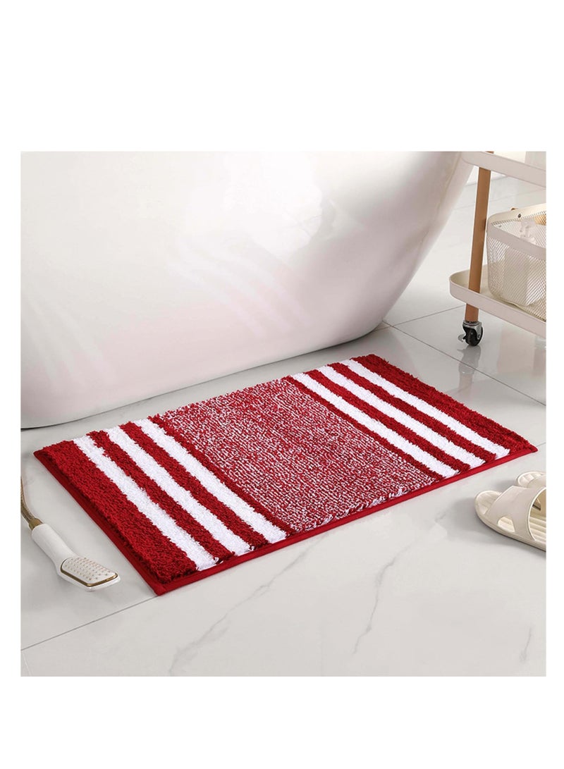 TYCOM سجاد الحمام حصيرة 40x60 سم غير قابلة للانزلاق ناعمة رقيقة من الألياف الدقيقة سجادة دش قابلة للغسل في الغسالة سريعة الجفاف حصائر استحمام فائقة للحمام والدش حمراء. - Image 2