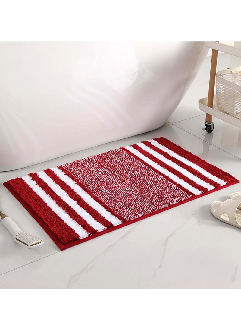 TYCOM سجاد الحمام حصيرة 40x60 سم غير قابلة للانزلاق ناعمة رقيقة من الألياف الدقيقة سجادة دش قابلة للغسل في الغسالة سريعة الجفاف حصائر استحمام فائقة للحمام والدش حمراء. - Image 1