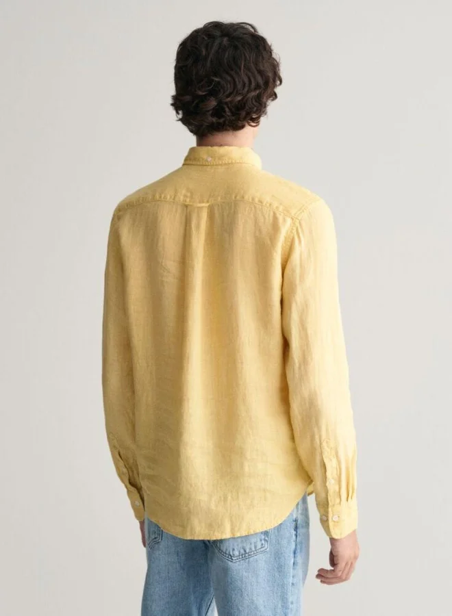 غانت Gant Regular Fit Garment-Dyed Linen Shirt