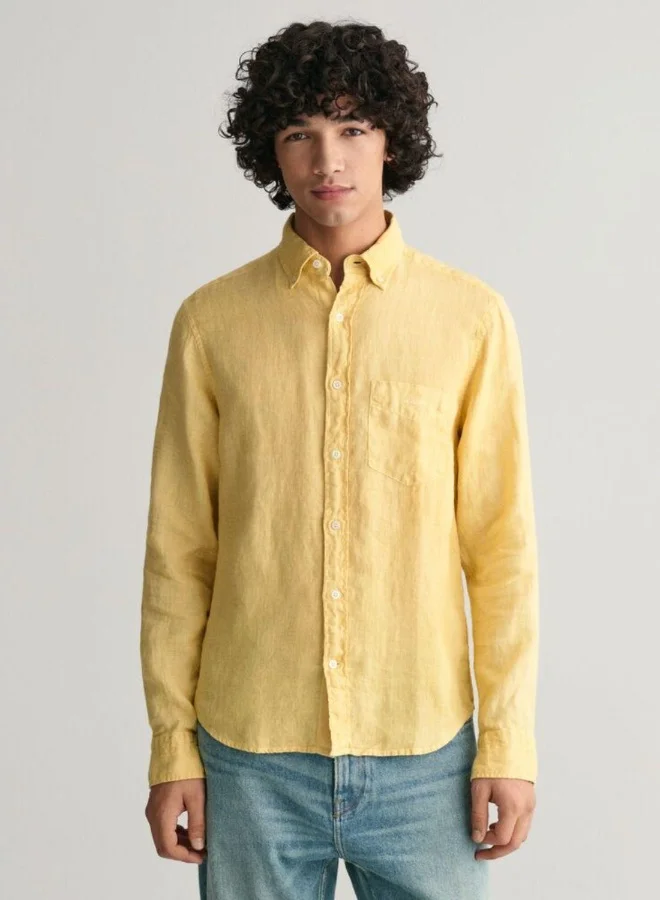 غانت Gant Regular Fit Garment-Dyed Linen Shirt