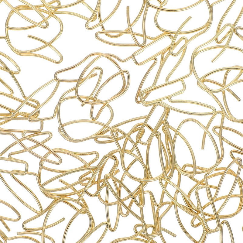Gold Tulip Shaped Paper Clips 20pcs Decorative Functional Paperclip Holder Secure Grip - Image 4