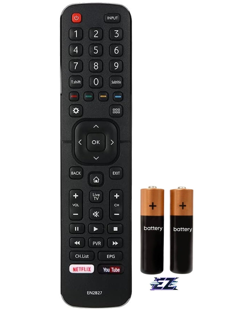 ELTRAZONE Remote Control for Hisense TV EN2B27 Replacement for Hisense 32K3110W 40K3110PW 50K3110PW 40K321UW 50K321UW 55K321UW with battery - Image 1