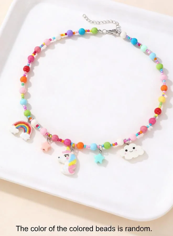 تايك تو قلادة خرز بدلايات قوس قزح