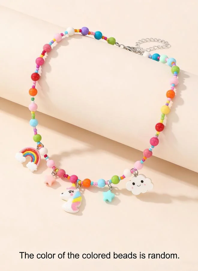 تايك تو قلادة خرز بدلايات قوس قزح