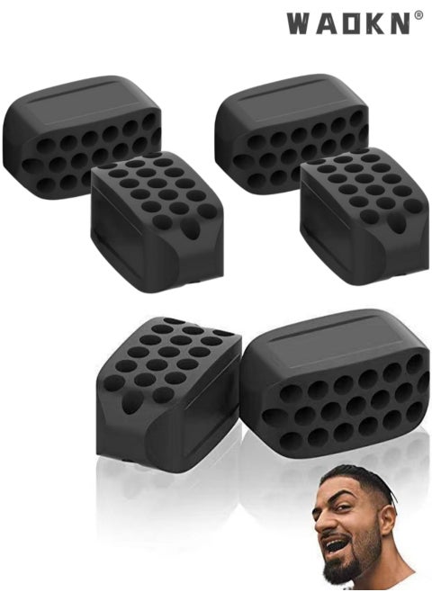 6 Pairs Jawline Exerciser - Facial Muscle Trainer - Jawline Facial Muscle Trainer - Double Chin Reducer - Jawline Facial Exercise Exerciser - For jaw Exercise, Neck Toning and Face Shaping