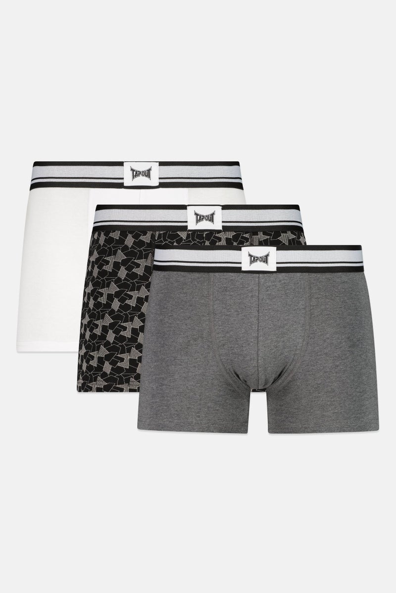 TapouT Men 3 Pieces Brand Logo Boxers, Multicolor - Image 1
