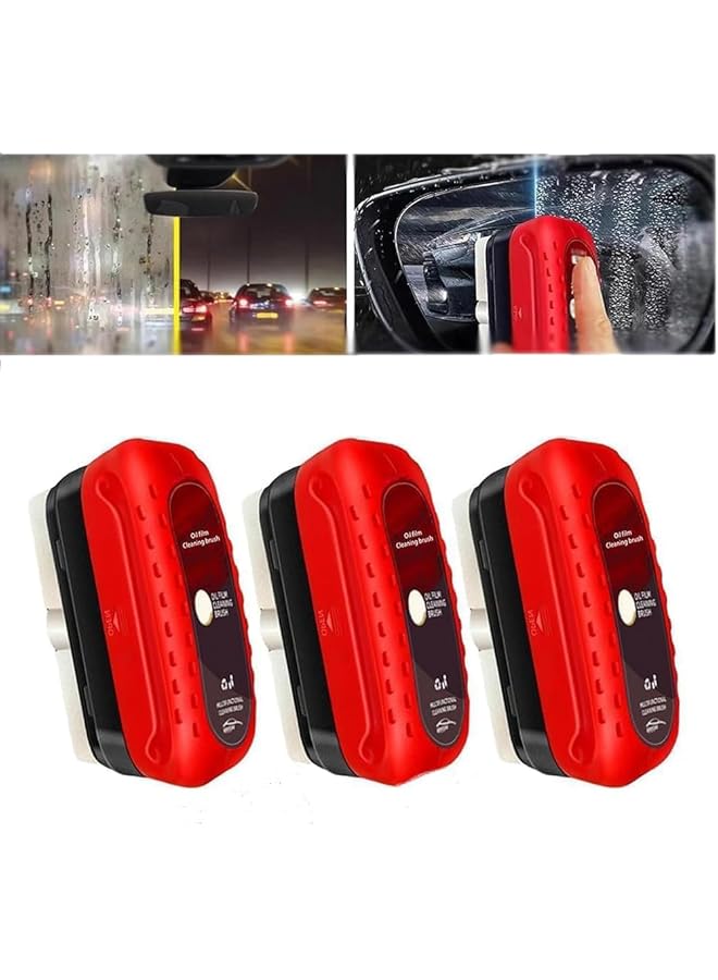 YARDHOBI Automotive Oil Film Cleaning Brush, Car Glass Oil Film Cleaner, Car Windshield Oil Film Cleaner, Car Oil Film Cleaning Brush, Glass Polishing Degreaser Windshield Cleaning Tool (3 Pcs) - Image 1