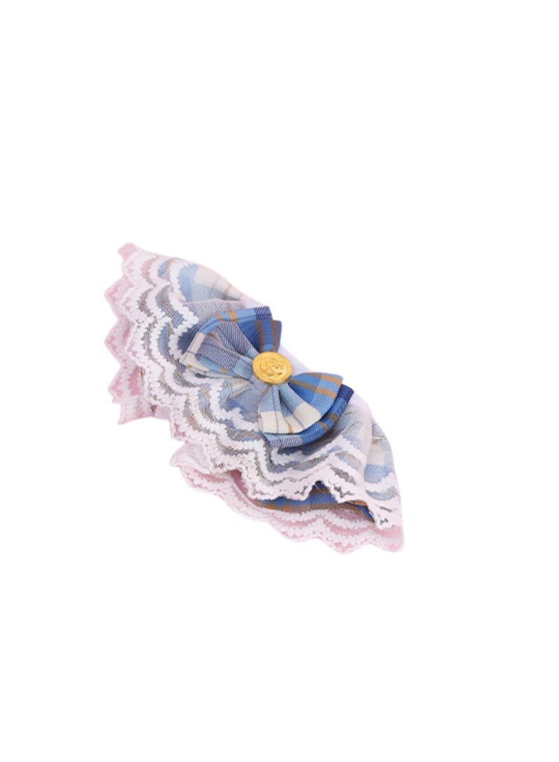 Oldzhan Pet supplies: cat lace pet collars, dog drool cloth, cat dog collars, short haired cat doll collars, drool cloth (blue) - Image 3