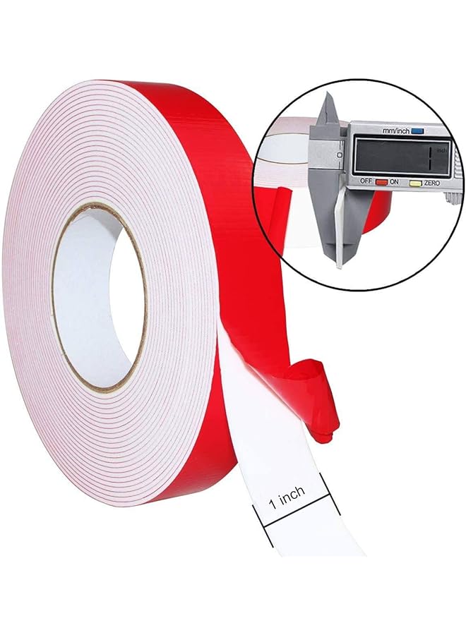 MARKQ Double Sided Foam Tape 1 Inch X 5 Yards Outdoor And Indoor Heavy Duty Strong Weatherproof Adhesive Tape For Automotive Mounting Decorative And Trim Car Trim Strip Home Decor Photo Frame Red  - Image 2