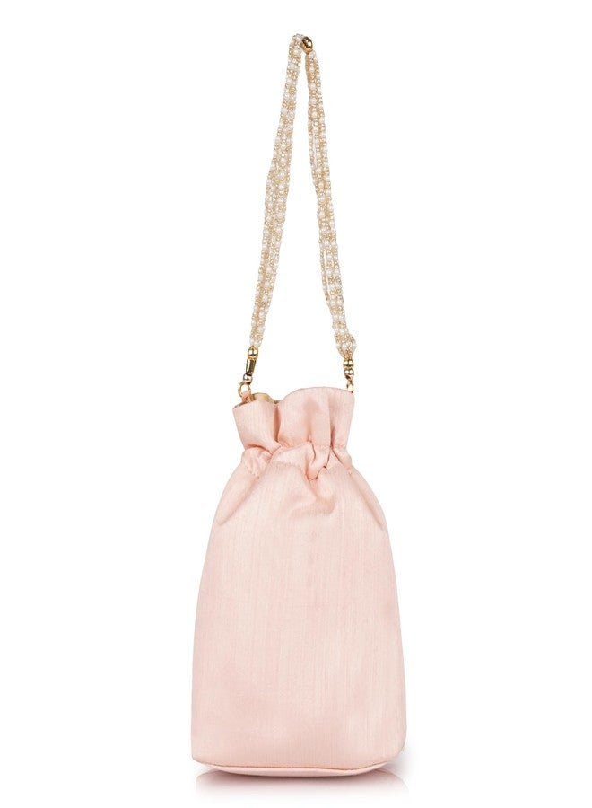 PLANX Velvet SilK Stylish Embroidery Unique Design Traditional Wedding Handheld Potli Bag For Women - Image 5