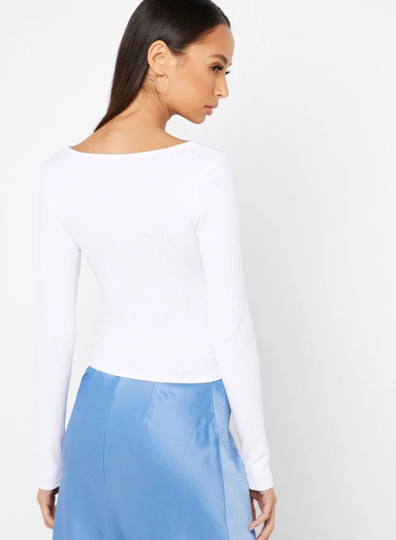 FOREVER 21 Button Down Ribbed Top
