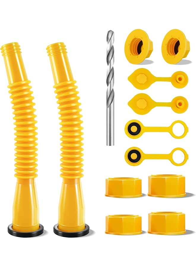 KASTWAVE Gas Can Spout Replacement, Anti-Spill Gas Can Nozzle Replacement, 2-Kit Gas Can Spouts No Leaky, Upgraded Replacement Gas Can Spout With Flexible Nozzle, Gas Can Vent, Fit For Most 1/2/5/10 Gal Can - Image 1