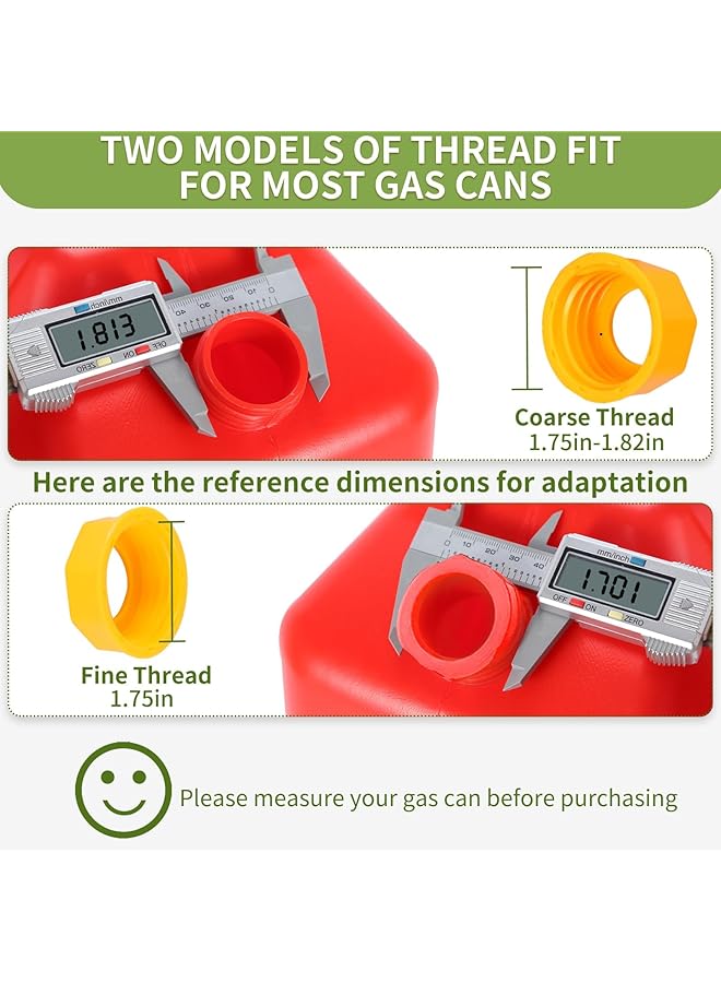 KASTWAVE Gas Can Spout Replacement, Anti-Spill Gas Can Nozzle Replacement, 2-Kit Gas Can Spouts No Leaky, Upgraded Replacement Gas Can Spout With Flexible Nozzle, Gas Can Vent, Fit For Most 1/2/5/10 Gal Can - Image 2