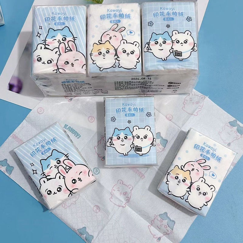 Printed Handkerchief Paper Kt Cat Parchia Dog Printed Paper Towel Portable Small Package Facial Tissue Toilet Paper Color Napkin - Image 1