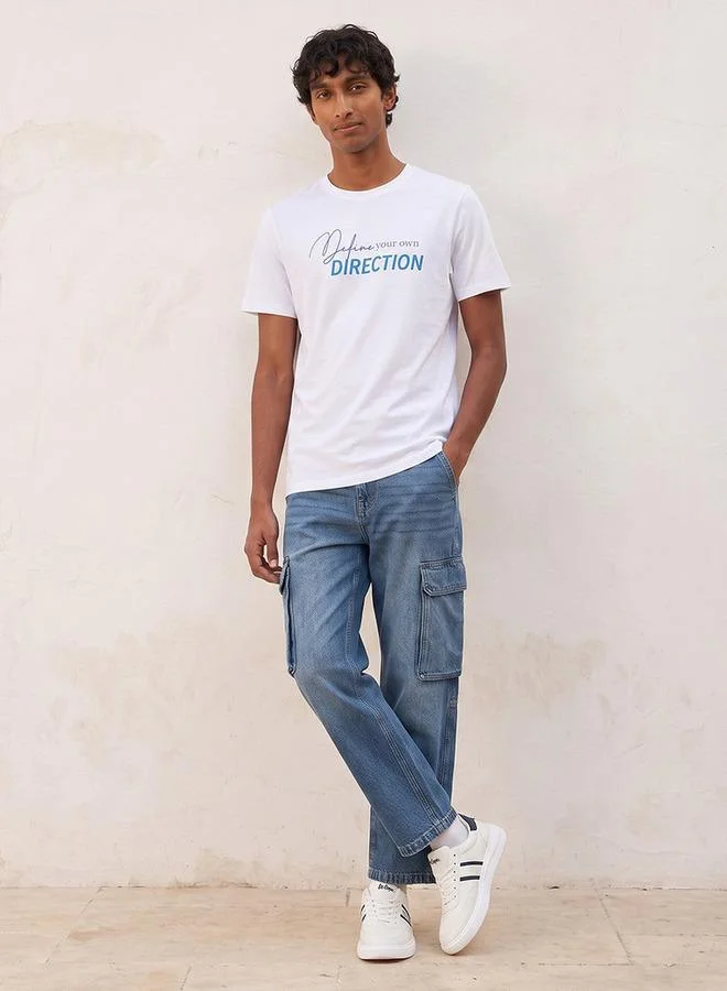 سبلاش فيڤ Basic Slim Fit Cotton Crew Neck T-shirt