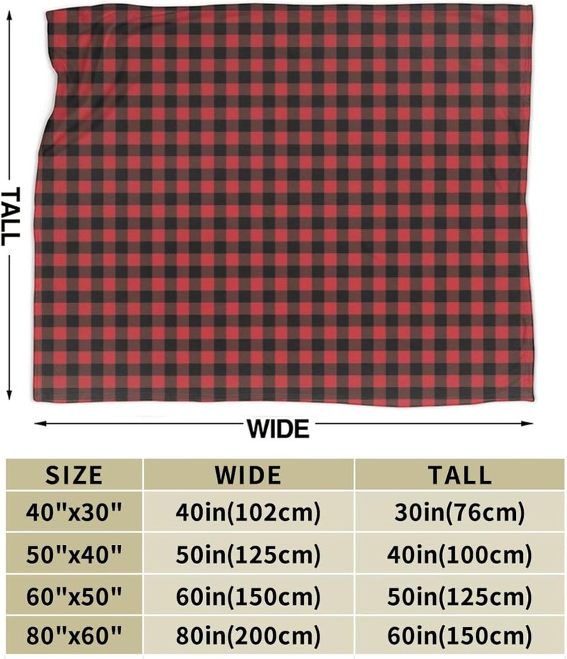 Red Black Buffalo Plaid Bear Flannel 40"X30" Blanket - Soft and Light All Season Comfort Blanket - Travel, Home Décor - Image 3