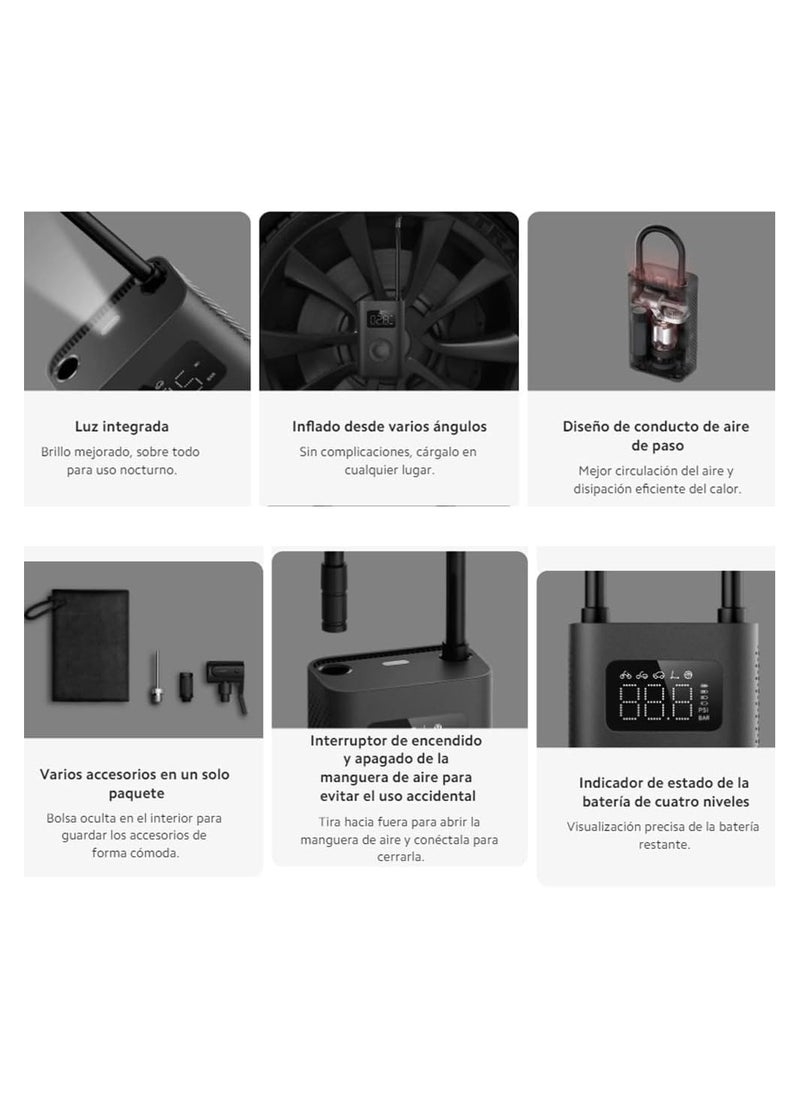 Xiaomi - Portable Electric Air Compressor 2 - 6 Modes, USB-C Charging, LED Display - Black - Image 1