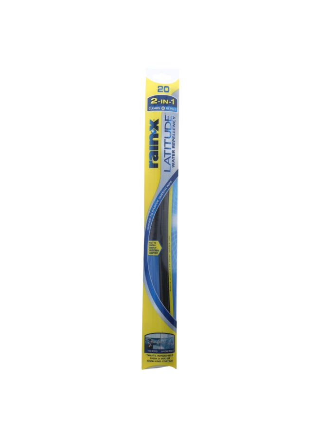 Rain-X Latitude Water Repellency 2-in-1 Car Wiper Blade Black 20 Inch 5079277-2 - Image 1