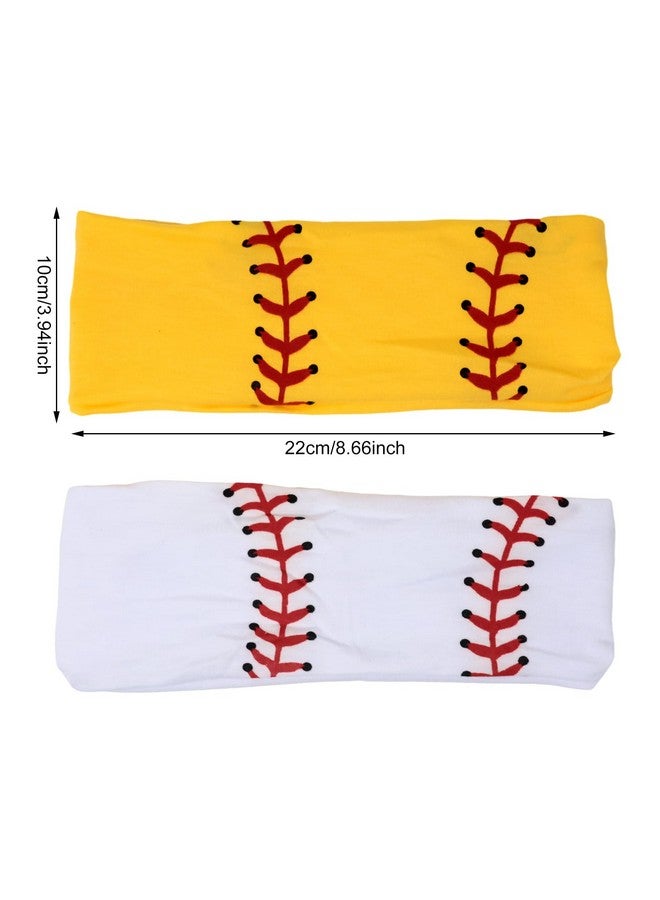 HONBAY 2Pcs Outdoor Sports Hairbands Hair Accessories Baseball Headband Softball Headband Non Slip Elastic Yoga Workout Headband Fashion Ball Print Bicycle Bandanas Head Wrap For Men And Women (A) - Image 2