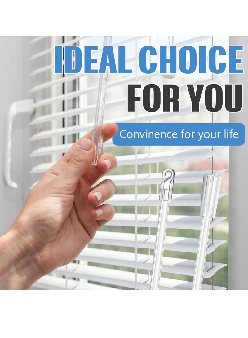 SOLARAE 12 Inches 12 piece set Blind Wand Vertical, Blinds Replacement Parts Blind Rod with Hook and Grip Clear Plastic, Blind Opener Long Window Blind Stick Tilt Rod - Image 3