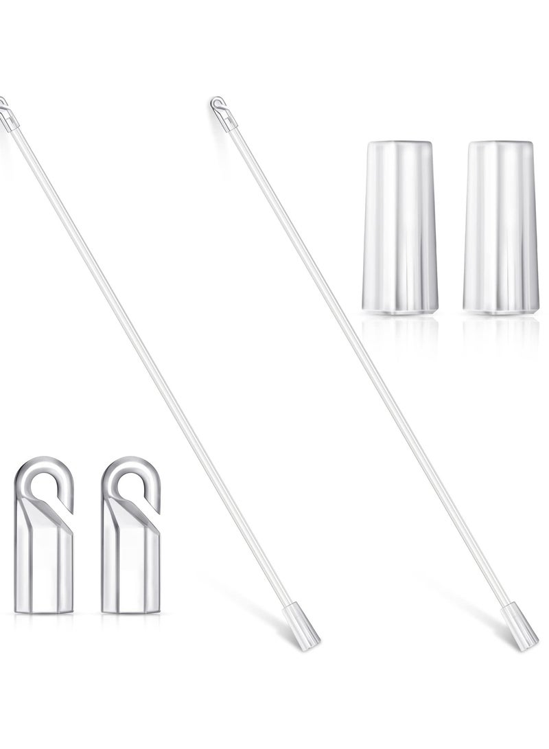 SOLARAE 12 Inches 12 piece set Blind Wand Vertical, Blinds Replacement Parts Blind Rod with Hook and Grip Clear Plastic, Blind Opener Long Window Blind Stick Tilt Rod - Image 1
