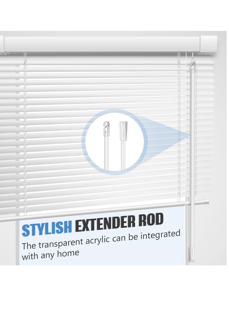 SOLARAE 12 Inches 12 piece set Blind Wand Vertical, Blinds Replacement Parts Blind Rod with Hook and Grip Clear Plastic, Blind Opener Long Window Blind Stick Tilt Rod - Image 5