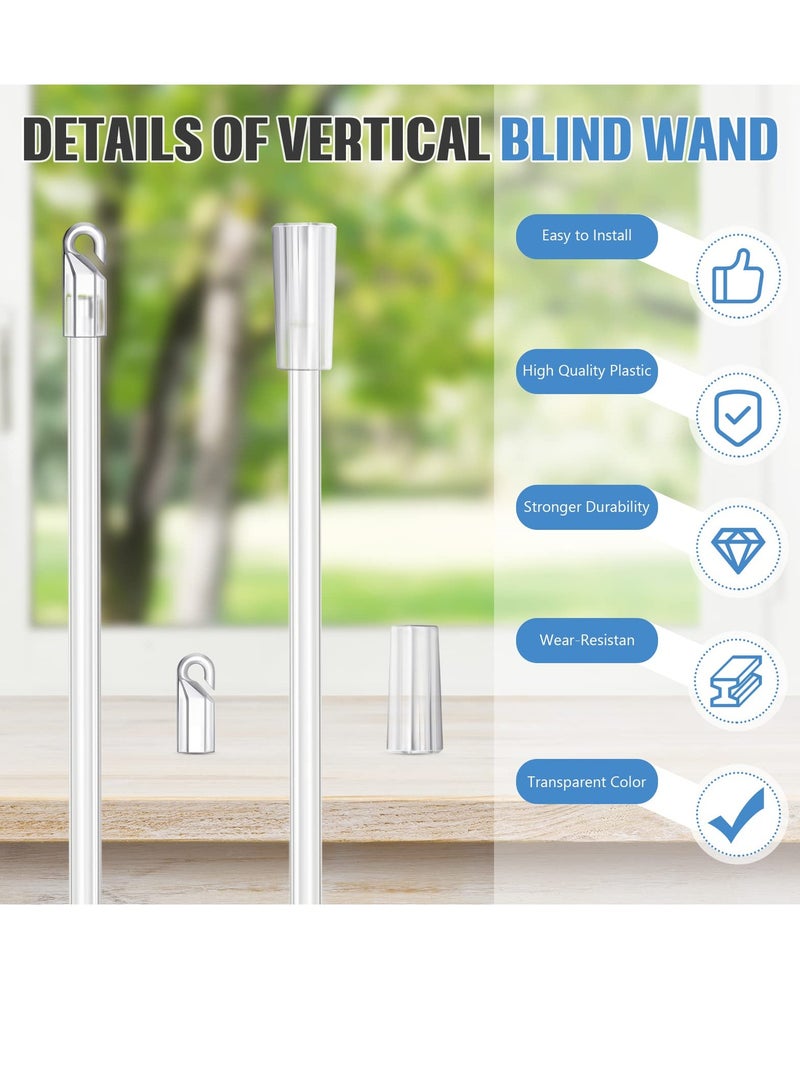SOLARAE 12 Inches 12 piece set Blind Wand Vertical, Blinds Replacement Parts Blind Rod with Hook and Grip Clear Plastic, Blind Opener Long Window Blind Stick Tilt Rod - Image 4