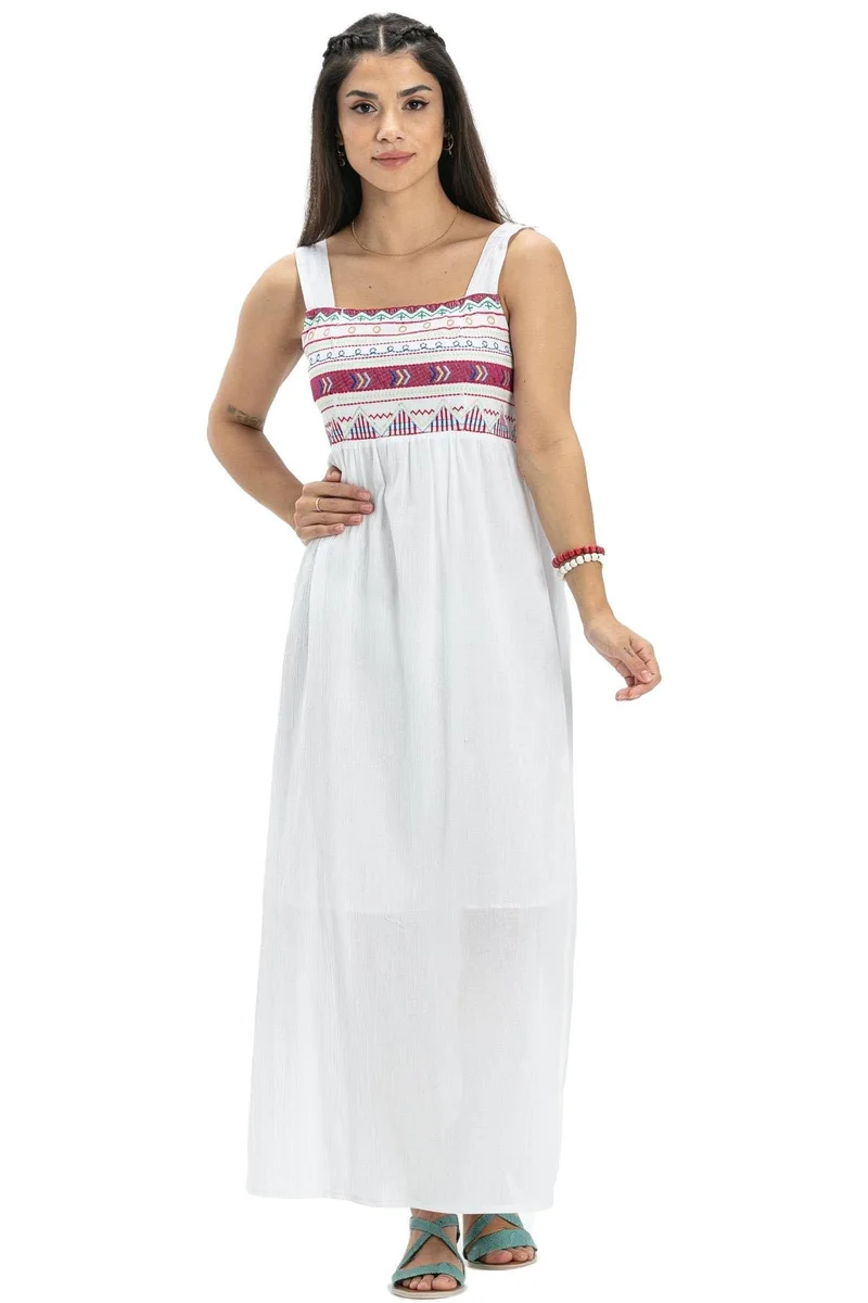 Eliş Şile Bezi Embroidered Maxi Dress