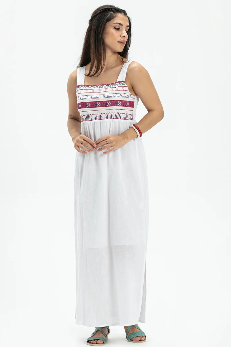 Eliş Şile Bezi Embroidered Maxi Dress