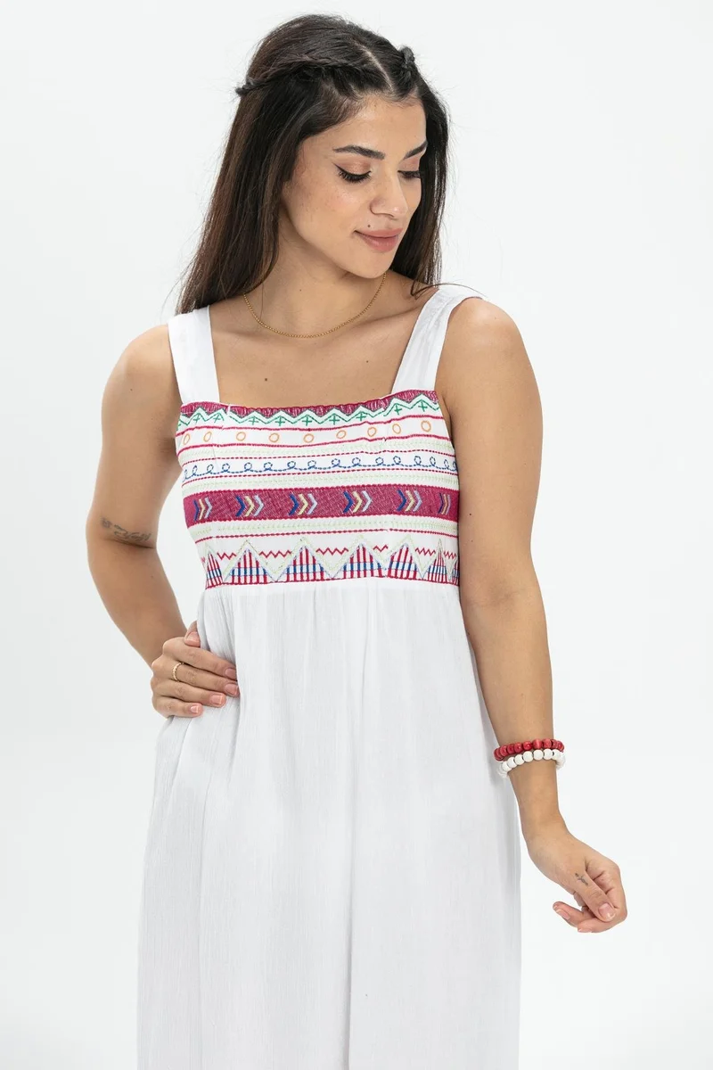 Eliş Şile Bezi Embroidered Maxi Dress