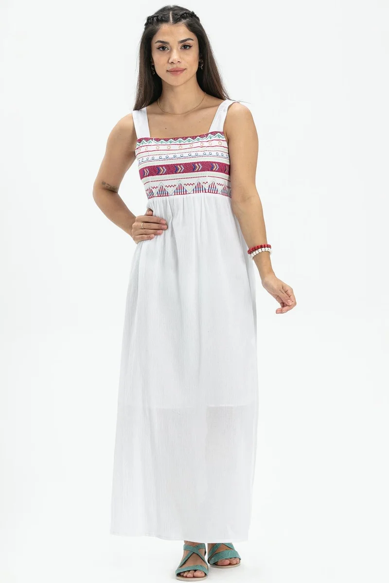 Eliş Şile Bezi Embroidered Maxi Dress