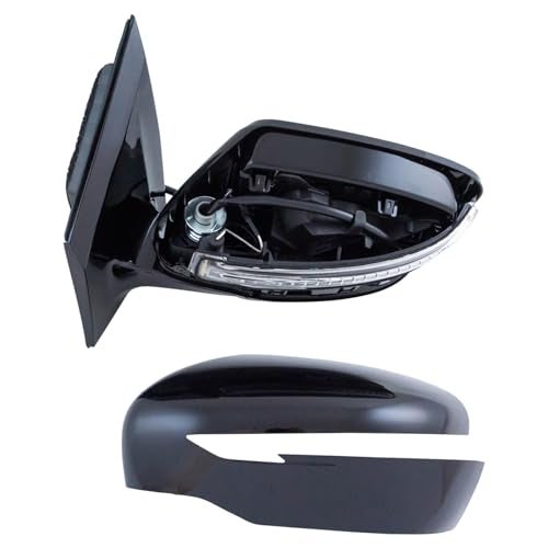 TRQ Driver & Passenger Side Power Mirror Set Paint to Match Smooth Black Manual Fold Compatible with 2015-2016 Nissan Murano NI1320283 NI1321283 - Image 5