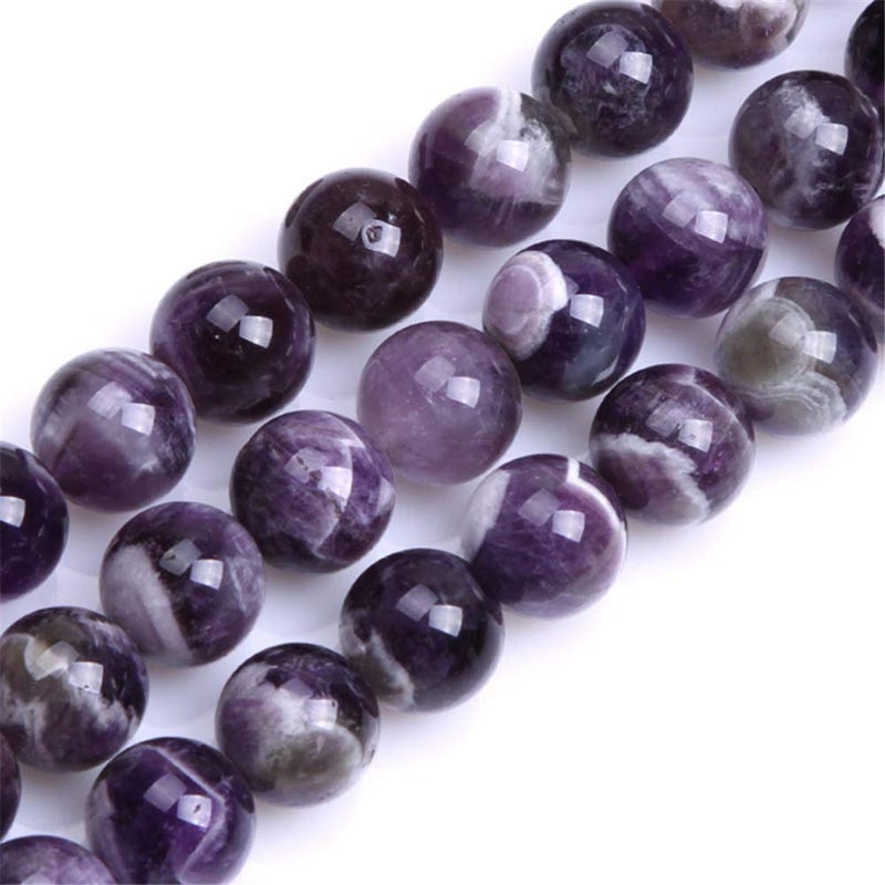 JOE FOREMAN Amethyst Beads for Jewelry Making Natural Gemstone Semi Precious 8mm Round Mixed Color 15