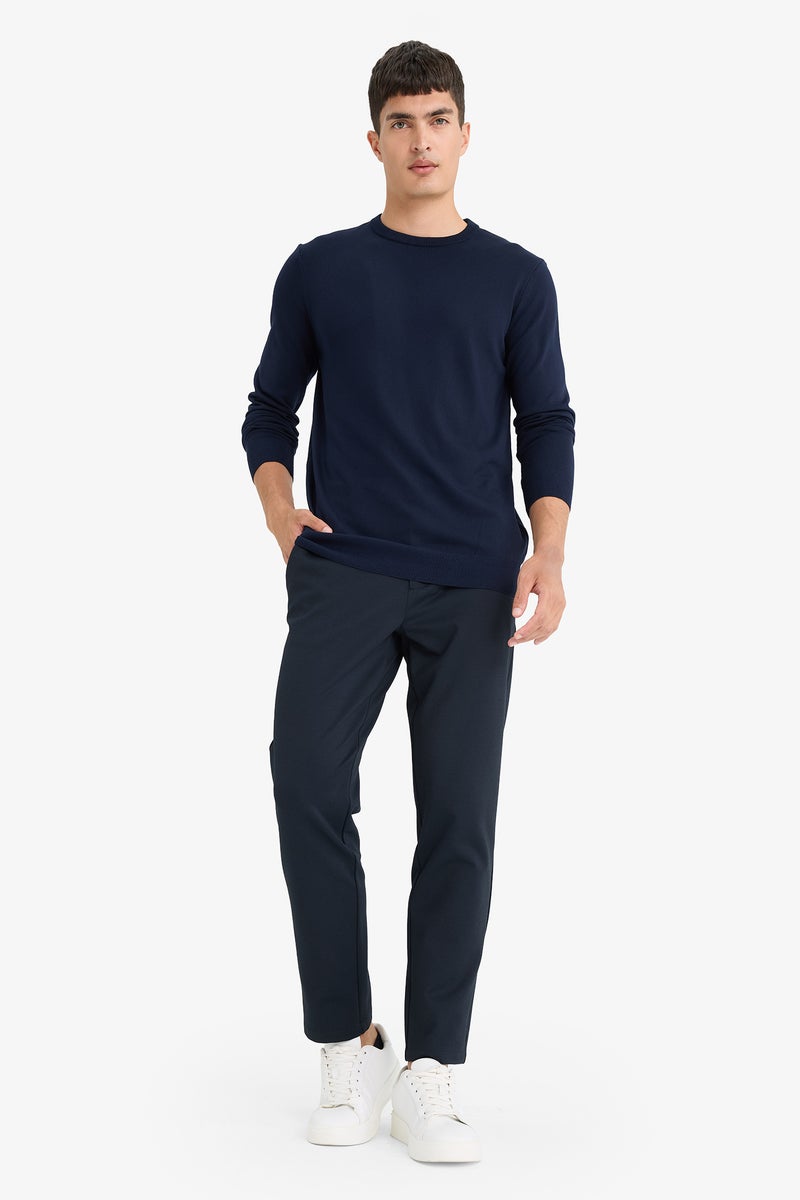 DeFacto Blue Man Regular Fit Crew Neck Knitwear Pullover Casual - Image 2