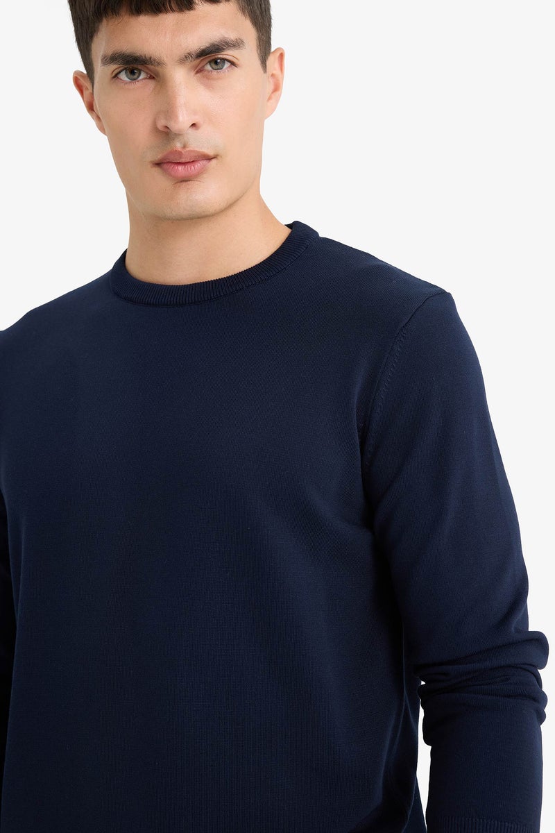 DeFacto Blue Man Regular Fit Crew Neck Knitwear Pullover Casual - Image 4