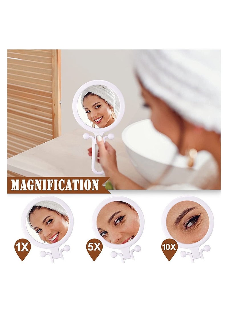 SYOSI - 2pcs 1/5X and 1/10x Folding Magnifier Double Sided Magnifying Makeup Mirror - Image 1