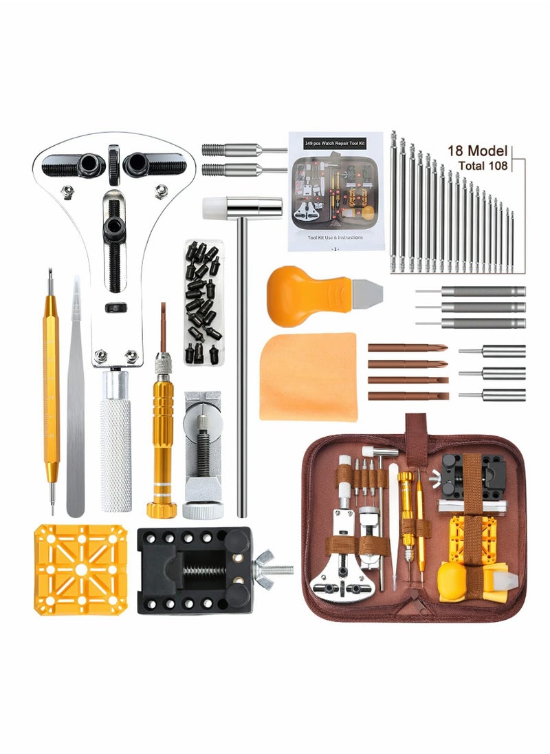 Excefore - Watch Repair Kit, Professional Watch Battery Replacement Tool Watchband Link & Back Remover Spring Bar Tool Kit with Carrying Case and Instruction Manual - Image 1