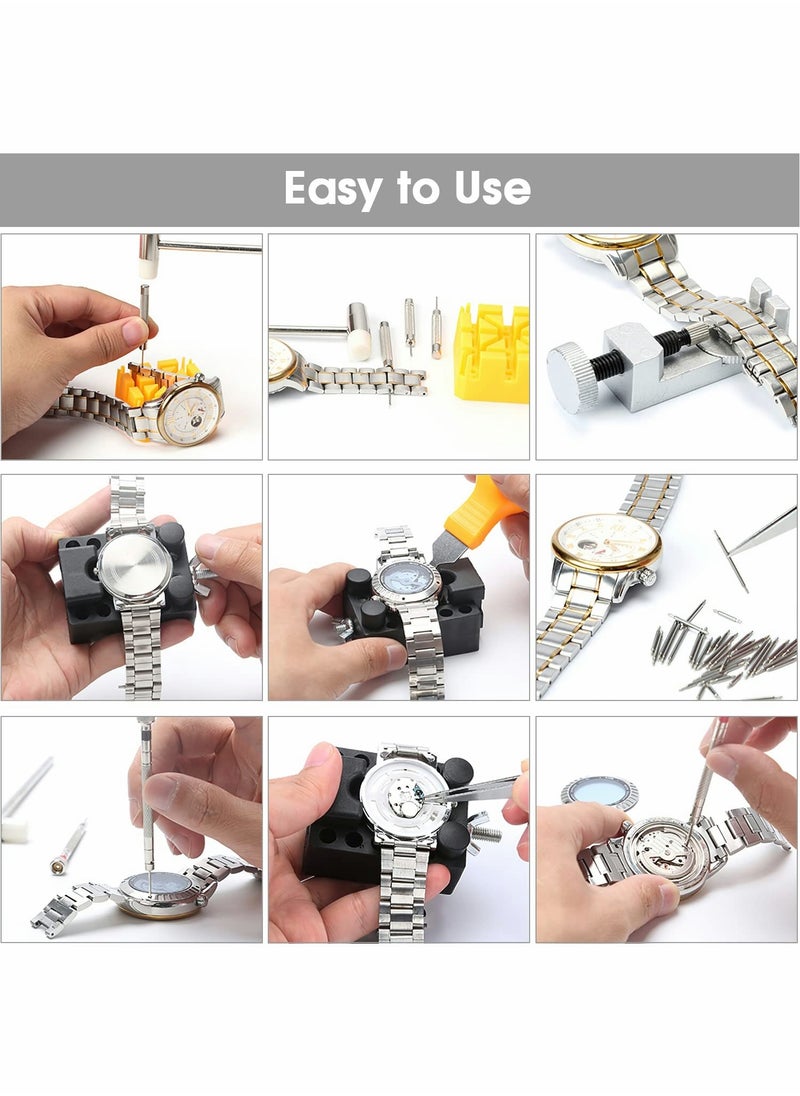 Excefore - Watch Repair Kit, Professional Watch Battery Replacement Tool Watchband Link & Back Remover Spring Bar Tool Kit with Carrying Case and Instruction Manual - Image 1