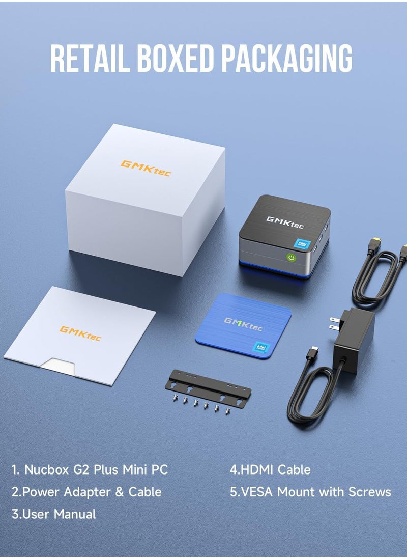 GMKtec - NucBox G2 Plus Desktop Ultracompact Mini PC, Intel Twin Lake N150(4C/4T) up to 3.6GHz, Desktop Mini Computer Windows 11 Pro 12GB LPDDR5 RAM 512GB SSD WiFi 6 BT5.2 Micro Computer - Image 1