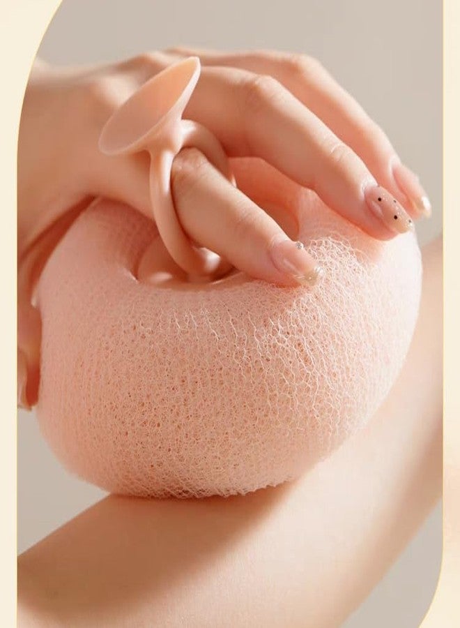 كرة استحمام فائقة النعومة على شكل زهرة عباد الشمس مزودة بكوب شفط، إسفنجة استحمام جديدة مطورة 2 في 1 على شكل زهرة عباد الشمس مع فرشاة تنظيف وتقشير، ملحقات إسفنجة استحمام شبكية للجسم للنساء والرجال (أزرق سماوي + وردي + بنفسجي) - Image 2
