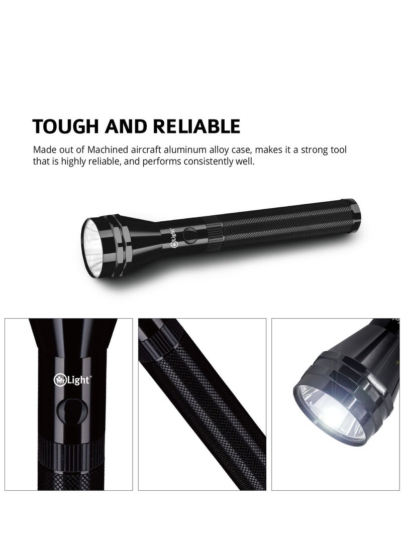 Mr. Light - Rechargeable LED Flashlight Torch Water Resistance 2300 Meter Coverage 3 Hours Working Time Portable And Compact Torch - Image 1