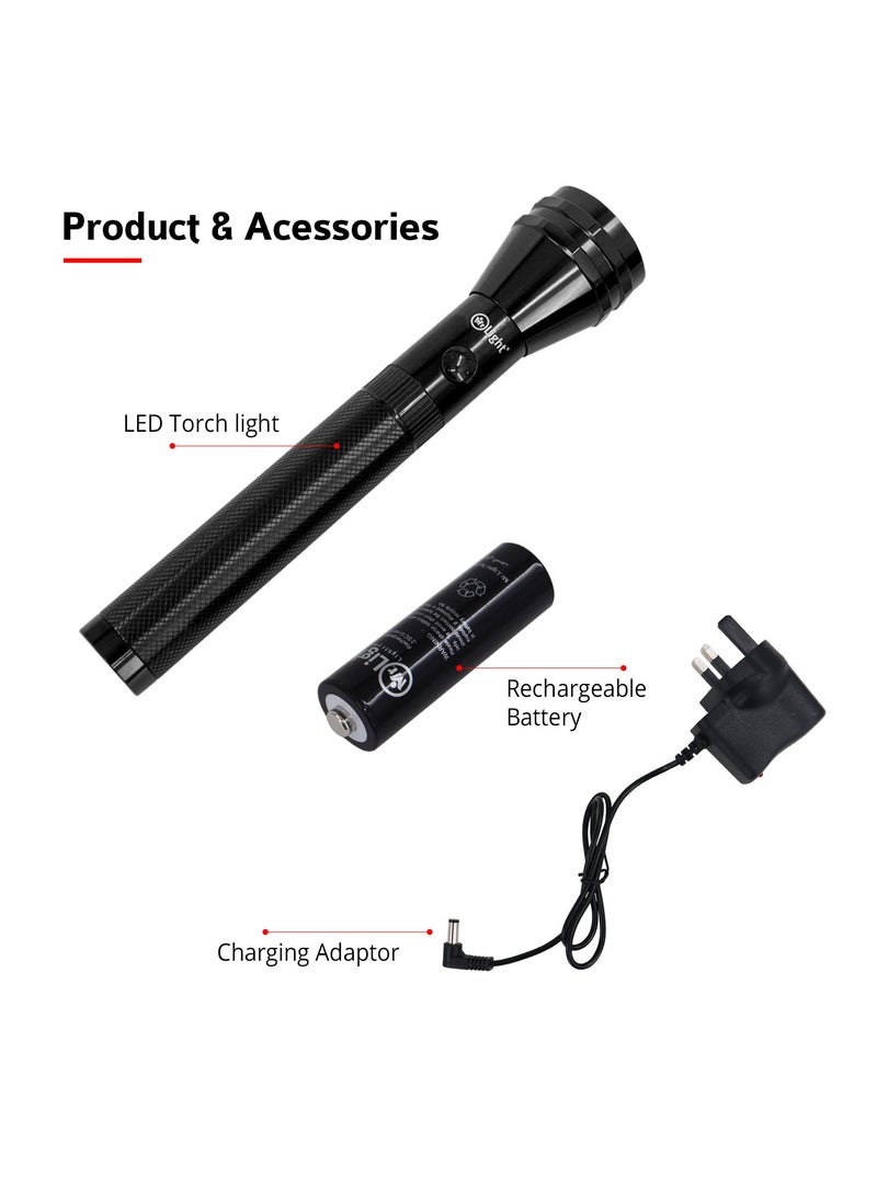 Mr. Light - Rechargeable LED Flashlight Torch Water Resistance 2300 Meter Coverage 3 Hours Working Time Portable And Compact Torch - Image 1