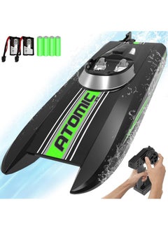 VOLANTEXRC Remote Control Boats For Pools And Lakes 20+Mph Atomicxs High Speed Rc Boat For Kids Or Adults Toy Boat Gifts With 2 Batteries & Reverse Function (795-5 Black)  - Image 1