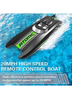 VOLANTEXRC Remote Control Boats For Pools And Lakes 20+Mph Atomicxs High Speed Rc Boat For Kids Or Adults Toy Boat Gifts With 2 Batteries & Reverse Function (795-5 Black)  - Image 2