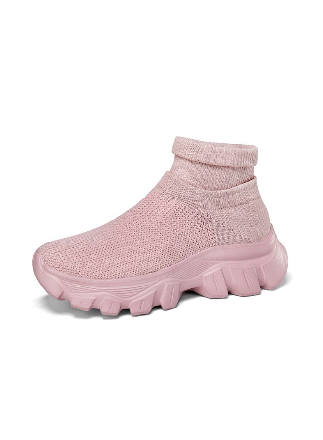 NIBEMINENT Woman Sneakers Platform Sports Shoes Comfortable Ankle Sock Shoes  Increase Height Casual Shoes Size 35-45  - Image 1