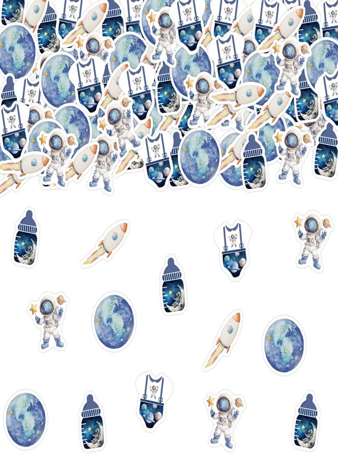 Cheereveal Outer Space Baby Shower Confetti - 200 Pieces Blue Table Decoration, Planet Astronaut Rocket Outer Space Trip Themed Birthday Party Supplies - Image 1