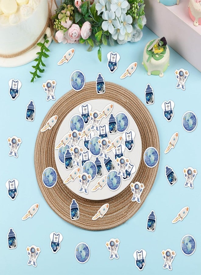 Cheereveal Outer Space Baby Shower Confetti - 200 Pieces Blue Table Decoration, Planet Astronaut Rocket Outer Space Trip Themed Birthday Party Supplies - Image 3