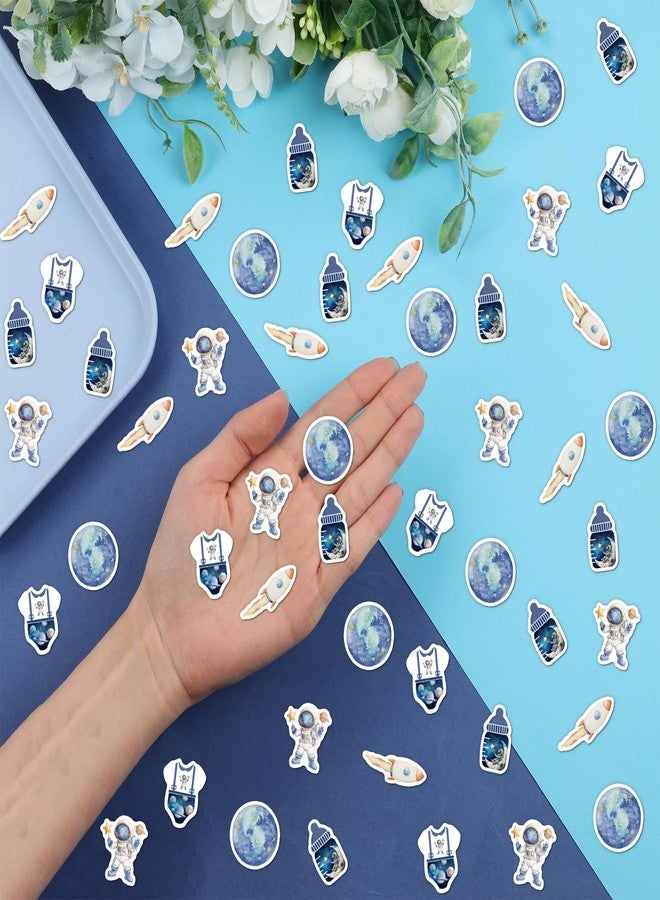 Cheereveal Outer Space Baby Shower Confetti - 200 Pieces Blue Table Decoration, Planet Astronaut Rocket Outer Space Trip Themed Birthday Party Supplies - Image 5